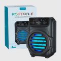 GREATNICE GTS-1961 Compact 3-Inch Portable Wireless Bluetooth Speaker - RGB LED Lights, USB/TF Card/FM Radio Support. 