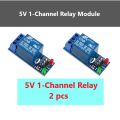 2pcs of 5V DC One Channel Relay Modules for Electronics Projects. 