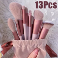 [Cute Korean Kito]13 PCS Makeup Brushes Set Eye Shadow Foundation Women Cosmetic Brush Eyeshadow Blush Beauty Soft Make Up Tools Bag. 