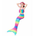 3Pcs/set Girl Kid Swimwear Mermaid Tail Sling Crop Tops Panties Gradient Color Swimsuit for 3-12 Years. 