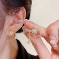 1 Pair Ear Studs Claw 3 Rows Elegant Temperament Golden Gift Hypoallergenic Bling Rhinestone Star Women Earrings Fashion Jewelry. 