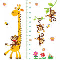 Buy More One Giraffe with Monkeys Height Measuring growing kids measurement chart cartoon animals tree bridge baby children bedroom room wall decoration wall stickers removable kids nursery decal sticker. 