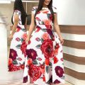 Fashion Women Long Sleeve Floral Boho Print Short  Dress Ladies Casual Dress. 