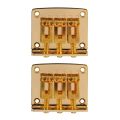 2X Cigar Box Guitar Parts: 3-String Gold Top Loading Hard-Tail Adjustable Bridge Gold Color. 