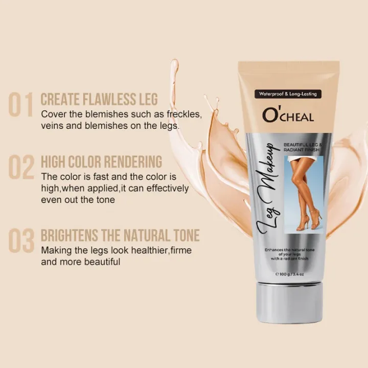 OCHEAL%20100ml%20Beauty%20Leg%20Cream%20Makeup%20Body%20Coverage%20Long-lasting%20Waterproof%20Concealer%20Skin%20Tone%20Wheat%20Tan%20Brown%20Liquid%20Foundation%20-%20Image%204