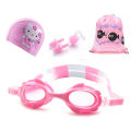 Children's Swimming CappuCoated Baby Cartoon Waterproof Swimming Cap Boys and Girls Universal Ear-Protecting Swimming Cap Swimming Goggles Set. 