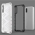 For Xiaomi Mi A3 Honey Comb Series Hybrid Translucent PC Slip-Resistant Shockproof TPU Bumper Case Cover. 