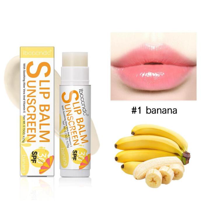 Sunscreen Lip Balm SPF 30 UVA Protection Lips Moisturizer Lipstick Sun Care Coconut Banana Colorless Watermelon Flavor