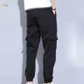 Mens Cargo Pant Multiple Pockets High Waist Trousers Straight Wide Leg Baggy 3XL Black. 