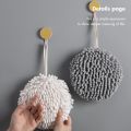 Bathroom Chenille Hand Towels Kitchen Hand Towel Ball With Hanging Loop Quick Dry Soft Absorbent Microfiber Towels Cleaning Tool. 