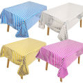 54" x 72" Plastic Table Cover Table Cloth Birthday Party Decoration Reusable Shine Striped. 