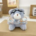 【Fullyoung_520 Store】Kawaii PVC Swimming Bear Keychain Cartoon Stuffed Goggles Animal Pendant Transparent Korean Style Plush Bear Key Ring Gift. 
