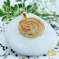 Gold Plated 18/24 Inch 2.5mm Singapore square fox chain with Big Derana Pendant. 