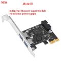 USB3 PCI express adapter PCI e to USB 3.0 20pin converter controller PCIe x1 USB 3 0 2 ports adapter USB3.0 PCI-e expansion card. 