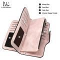 LouisWill Long PU Leather Zipper Wallets for Women. 