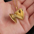 Heart Locket Pendants Necklaces For Women photo frame Valentine lovers Necklace. 