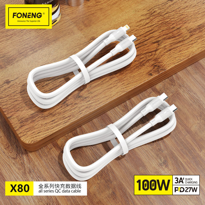 Foneng%20X80%20PD%20Data%20Cable%2027W%20Quick%20Charging%20Cable%201M%20-%20Type-C%20to%20Lightning%20(iPhone)%20-%20Durable%20and%20Efficient%20Quick%20Charge%20Solution%20-%20Image%202