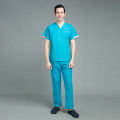 V Neck Nurse Work Suits Scrub Uniform Operating Room Doctor Workwear Scrubs Set Top Pant Solid Color Nursing Uniforms Women Men. 