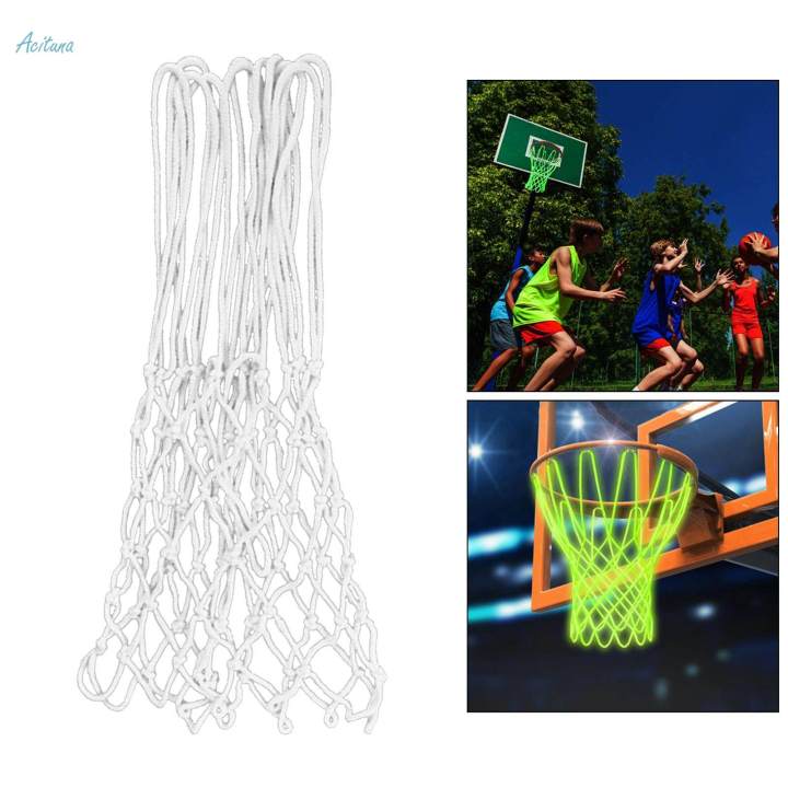 Durable%20Basketball%20Hoop%20Net%20Heavy%20Duty%20Night%20Glow%2012-Loop%20Mesh%20Yellow%20-%20Image%204