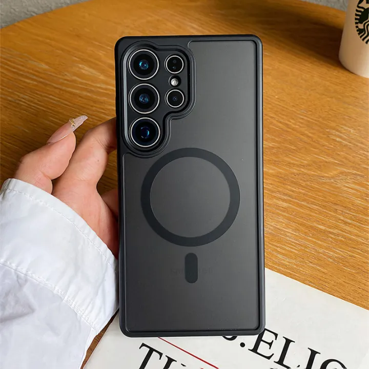 New%20Models%20Frosted%20MagSafe%20Phone%20Case%20for%20Samsung%20Galaxy%20S25%20Ultra%20S24%20FE%20Simple%20Matte%20Wireless%20Charging%20Hard%20PC%20Soft%20Edge%20Cover%20-%20Image%203