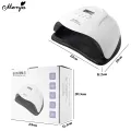 Monja 180W White Nail Dryer Nail Lamp 10s Fast Curing 45pcs LEDs American Standard PlugNail Lamp Smart Auto Sensor Timer DIY Nail Art Machine UV LED Nail Polish Curing. 