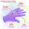 Scrub Wash Polyester Spa Children Five Bath Fingers Home Supply Towel Gloves Bath Exfoliating Body Shower Gloves Cotton Removal(Purple). 