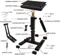Dirt Bike Stand Motorcycle Hoist Lift Stand Center Jack Adjustable Heavy Duty 1200Lbs Capacity Repair Lifting Jack Stand Table (. 