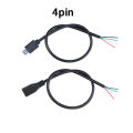 2Pin 4Pin USB Male / Female to Open Wire 2 Core 4 Core Power Data Charging Wire Connector Cable. 