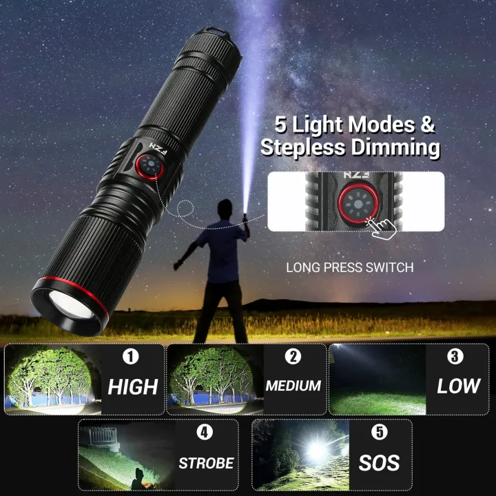 Aluminum%20Alloy%20White%20Laser%20Powerful%20LEP%20Flashlight%2018650%20or%2021700%20Battery%20Zoom%20Torch%20Light%20Lamp%20with%20Tail%20Rope%20Power%20Indicator%20-%20Image%203