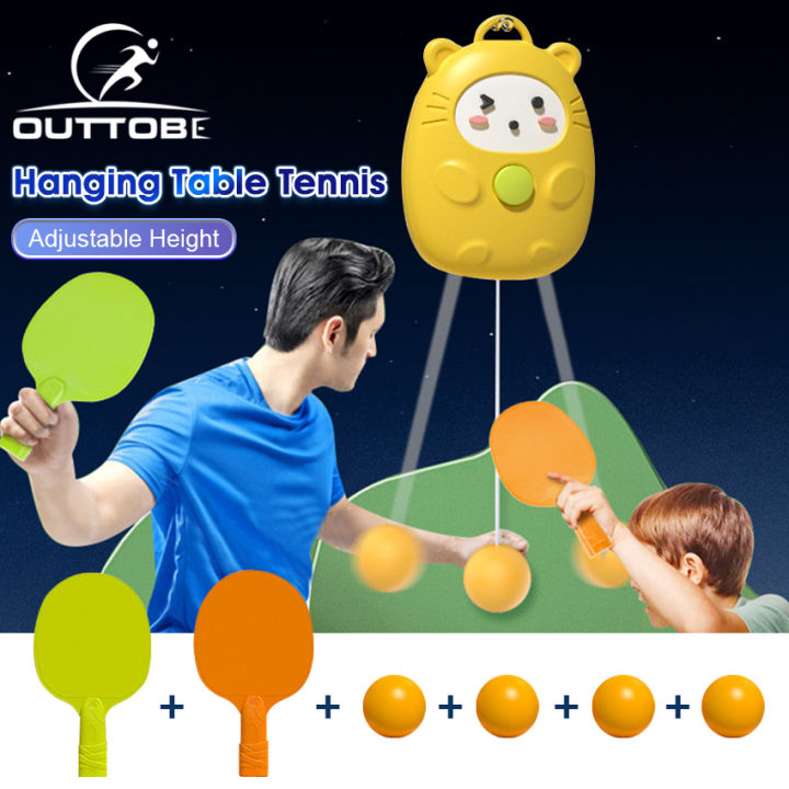 Outtobe Table Tennis Hanging Table Tennis Self-training Ping Pong Balls Trainer Set Children's Indoor Sports Hanging Table Tennis Trainer Set for Children