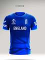My 2024 ICC Cricket World Cup Jersey Concept Design - England Blue Red Dual Color Home and Alternate T-shirt (Free Custom Name and Number). 