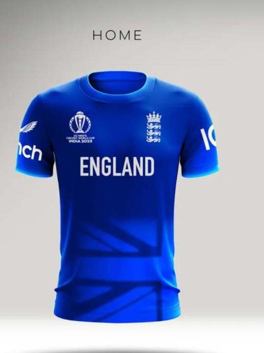 My 2024 ICC Cricket World Cup Jersey Concept Design - England Blue Red Dual Color Home and Alternate T-shirt (Free Custom Name and Number)