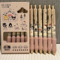 6Pcs Fashion Cute Gel Pens Black Ink Press Pen Kawaii Stationery Aesthetic Stationery Cartoon Anime Ballpoint Pen Student Gifts. 