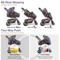 COLOR TREE 2-in-1 Baby Stroller, High View Baby Stroller, Reversible Crib Stroller for Newborn, Folding Chair with Footmuff, Cup Holder, Safety Wrist, Mesh | INeedz KUH T901A. 
