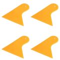 PDTYMWNG 4X Plastic Yellow Auto Car Window Sticker Film Scraper Squeegee Cleaning Tool 10.5X9.5cm. 