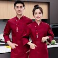 Long-Sleeved Thickened Short-Sleeved Men's High-End Restaurant Chef Uniform Women's Canteen Work Clothes Restaurant Catering Autumn and Winter Kitchen Baking. 