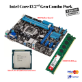 Intel Core I3 2nd Gen Combo Pack | Asus H61 2nd Gen Motherboard / I3 2nd Gen Processor / DDR3 8GB Ram. 