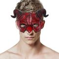 Halloween Masquerade RP Mask Scary Red Half Face Horn Devil Mask for Cosplay Costume. 
