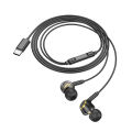 BOROFONE BM90 Type-C Wire Controlled Digital Earphones With Microphone Supports Calls Type-C Audio Plug Wired Headset For Huawei Xiaomi Samsung iPhone/ iPad. 