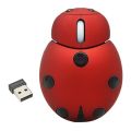 Mini Animal Shape Wireless Mouse with USB 2.4GHz Cartoon Ladybug Mouse for Most Systems Desktop Laptop Accessories. 