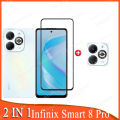 Infinix Smart 8 Pro Tempered Glass For Infinix Smart 8 Hot 40i 40 Pro 8 HD GT 10 Pro 30 VIP 30i 2 in 1 Full Cover Camera Lens Glass Screen Protector. 