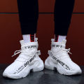 【BestGO】Fashion Men High Top Shoes Black White Sneakers New Man Sport Shoes Soft Lightweight Kasut lelaki. 