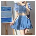 Swimsuit Women's Summer Split Skirt Conservative Hot Spring plus Size Covering Belly Thin2023New Student Swimwear Fairy Style. 