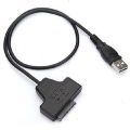 USB 2.0 to Mini Sata II 7+6Pin Adapter for Laptop CD/DVD ROM Drive Cable. 