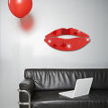 Kiss Lip Mirror Wall Sticker Lips Crystal Acrylic 3D Stickers Girl Red Lip Decals For Home Decor Wall Decoration Art Poster. 