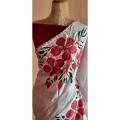 Hand painted saree For Engagement And Weddings. 