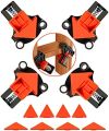 C CASIMR 90 Degree Corner Clamp, 4PCS Adjustable Single Handle Spring Loaded Right Angle Clamp, Swing Woodworking Clip Clamp Tool. 
