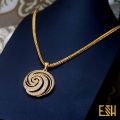 Gold Plated 18/24 Inch 2.5mm Singapore square fox chain with Big Derana Pendant. 