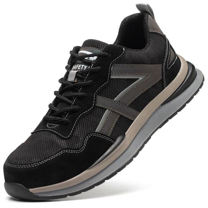 ThinkWay]Breathable Light Work Shoes Male Indestructible Safety Boots Men Anti-smash Steel Toe Shoes Anti-puncture Security Footwear