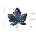 Women Exquisite Luxury Rhinestone Maple Leaf Pins Jewelry Lady Decoreation Boutique Banquet Party Dress Brooches Badges Corsage. 